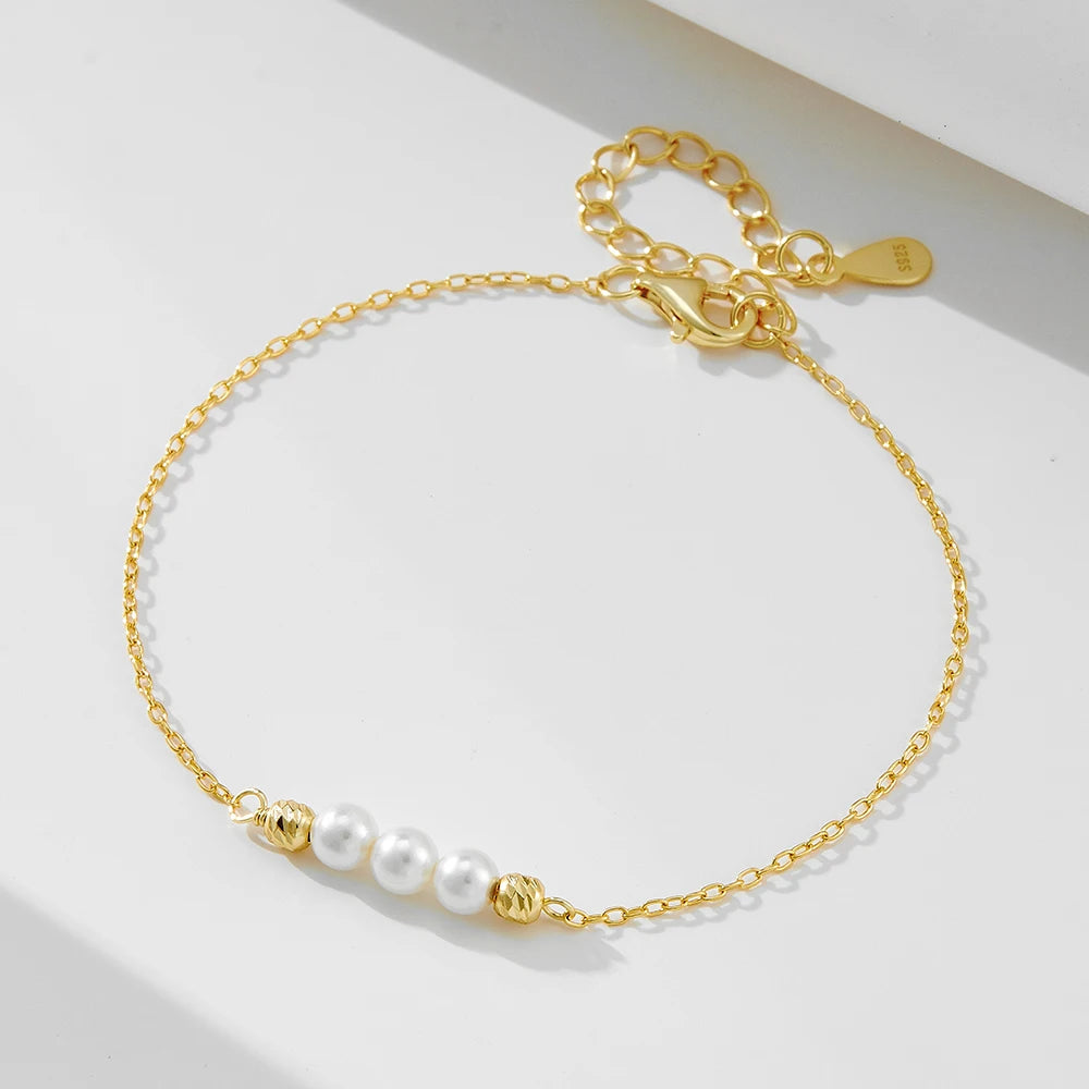 Süßwasser Perlen Armband S925 Silber