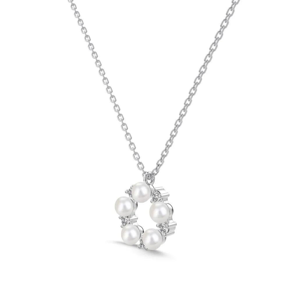 Sharona Damen Halskette S925 Silber mit Süßwasserperlen