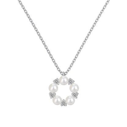 Sharona Damen Halskette S925 Silber mit Süßwasserperlen