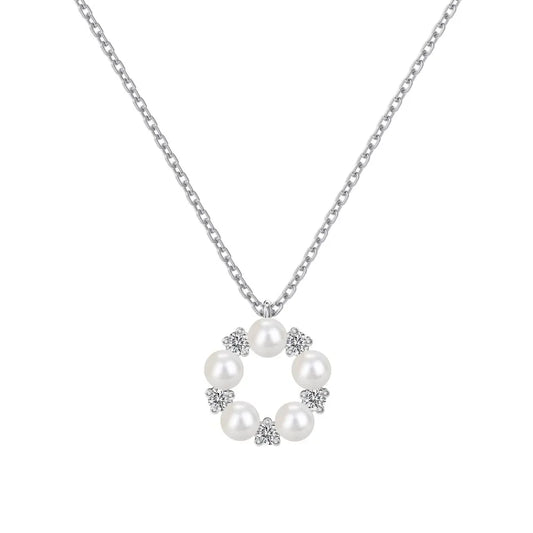 Sharona Damen Halskette S925 Silber mit Süßwasserperlen
