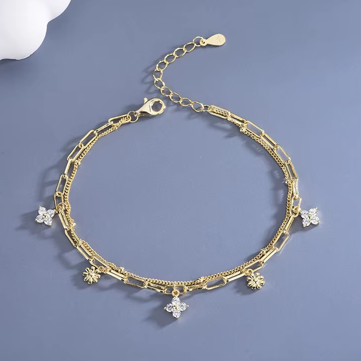 Golden Blumen Armband