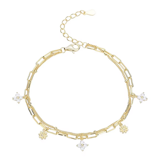 Golden Blumen Armband